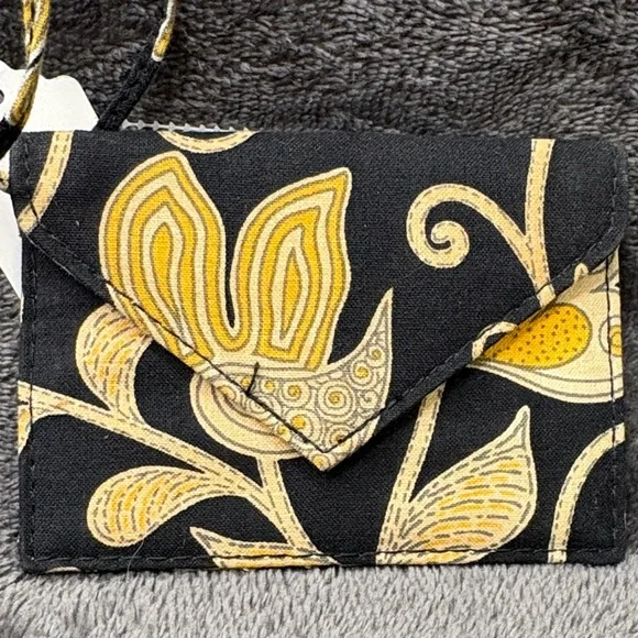 Vera Bradley Black and Yellow Patterned Wallet - Picture 8 of 12